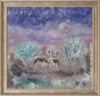 Glass painting - Andrea Marosi Etosha glass painting