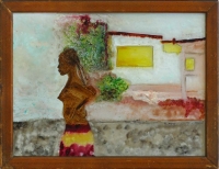 Glass painting - Andrea Marosi - Africa glass painting