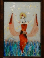 Glass painting - Andrea Marosi balinese dancer